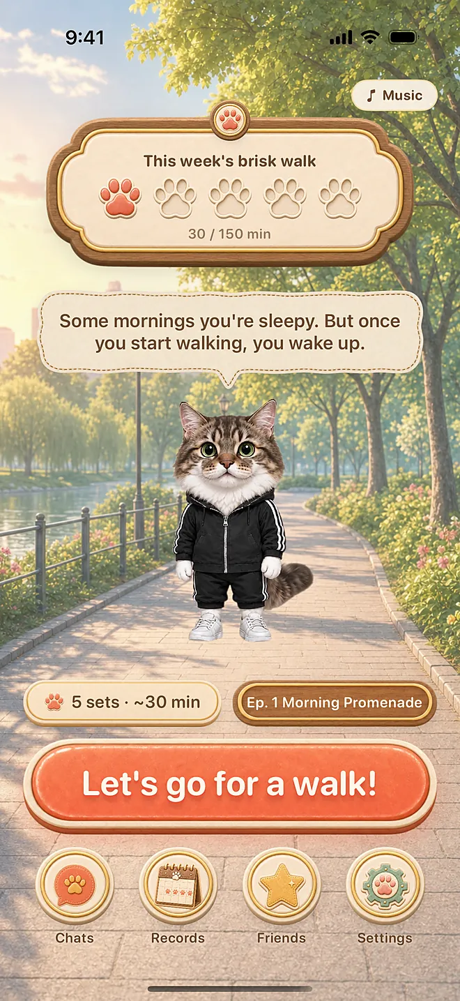 Actual app screen: Home