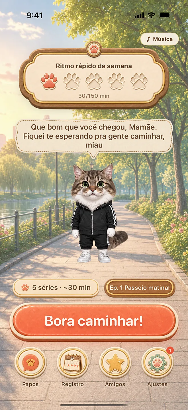 Tela real do app: Início